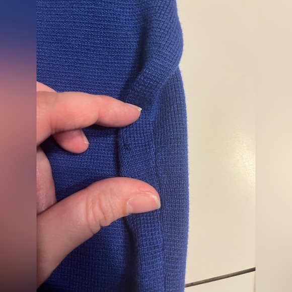 Talbots small sweater material open chest blazer solid royal blue - Picture 8 of 8